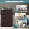 Costway Wooden 4 Drawer Bathroom Cabinet Storage Cupboard 2 Shelves Free Standing Brown
